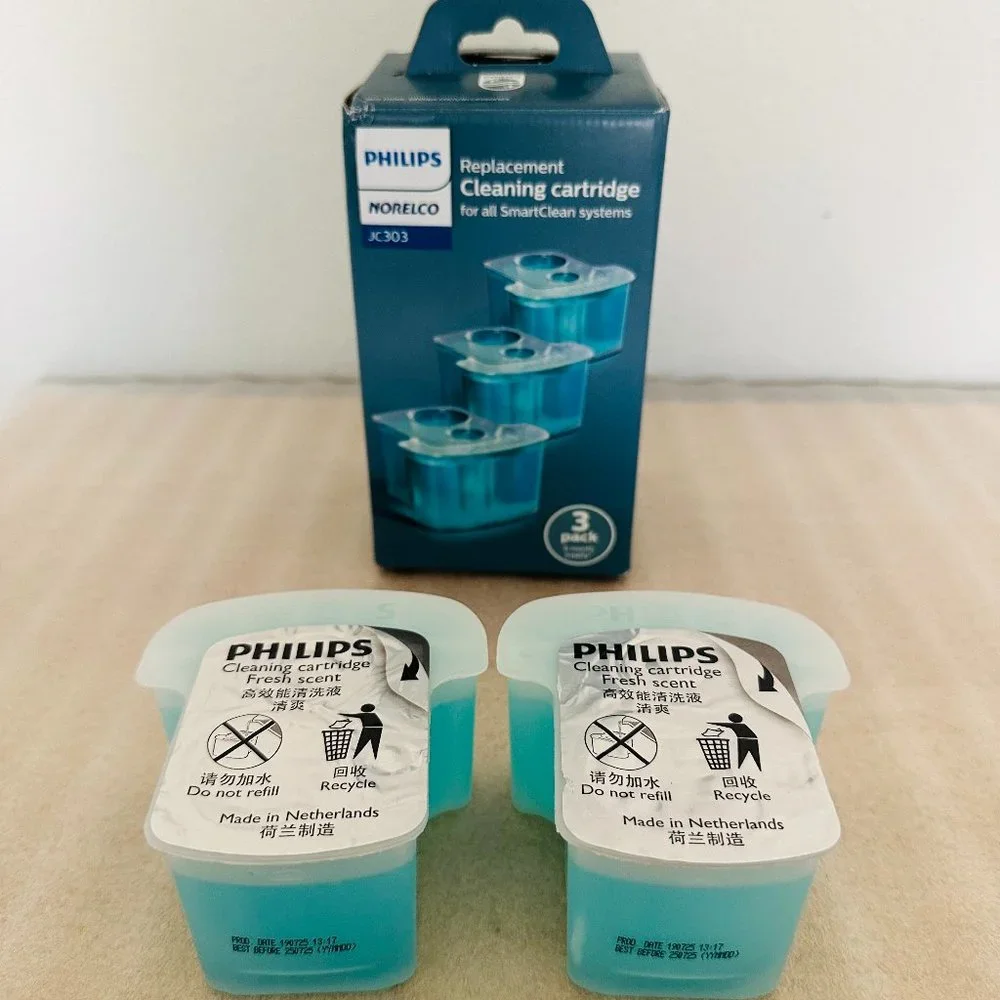 🪒 Philips 🪒 Norelco Cleaning C.artridge for SmartClean System, 2 Count, JC302
